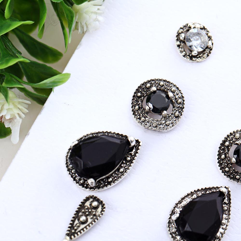 4 Pair Retro Bohemia Style Long Earring Set Modern All-match Eardrop Ornament