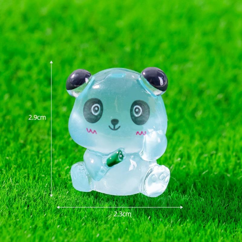 Micro-landscape Glow-in-the-dark Red Panda Cute Animal Figurines Garden Decoration Accessories Car Desktop Resin Small Ornaments