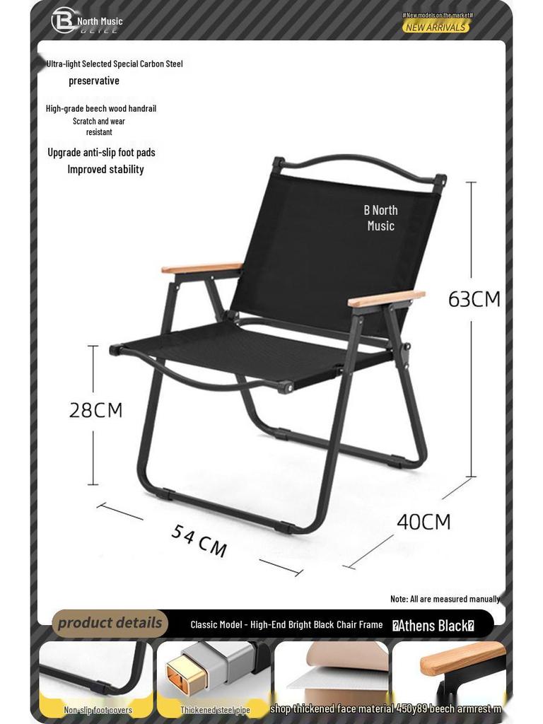 Portable Outdoor Folding Chair with Backrest for Camping, Picnic, Beach, and Fishing.