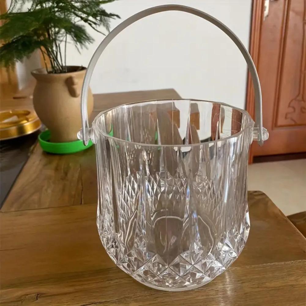 Acrylic Wine Chilling Bucket With Handle Beverage Chilling Tub Champagne Ice Bucket  Party