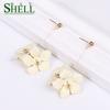 Shell Bay Metal Flowers Earrings For Women Long Drop Earrings Boho Fashion Geometric Simple Punk Cc Cute Earring Girls Boho