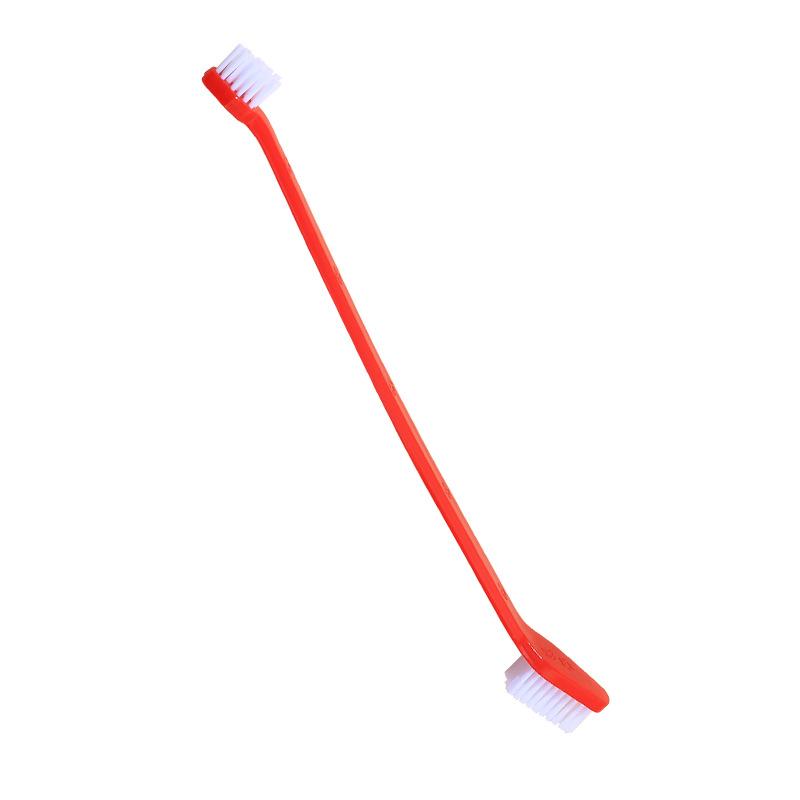 100pcs Dog Toothbrush Double Headed Long Handle Dog Pet Toothbrush for Dogs Cat Puppy Teeth
