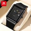 OPK 8194 Men's Quartz Watches Minimalist Square Dial Fashion Casual Silicone Strap Waterproof Man Watch Auto Date Hand Clock