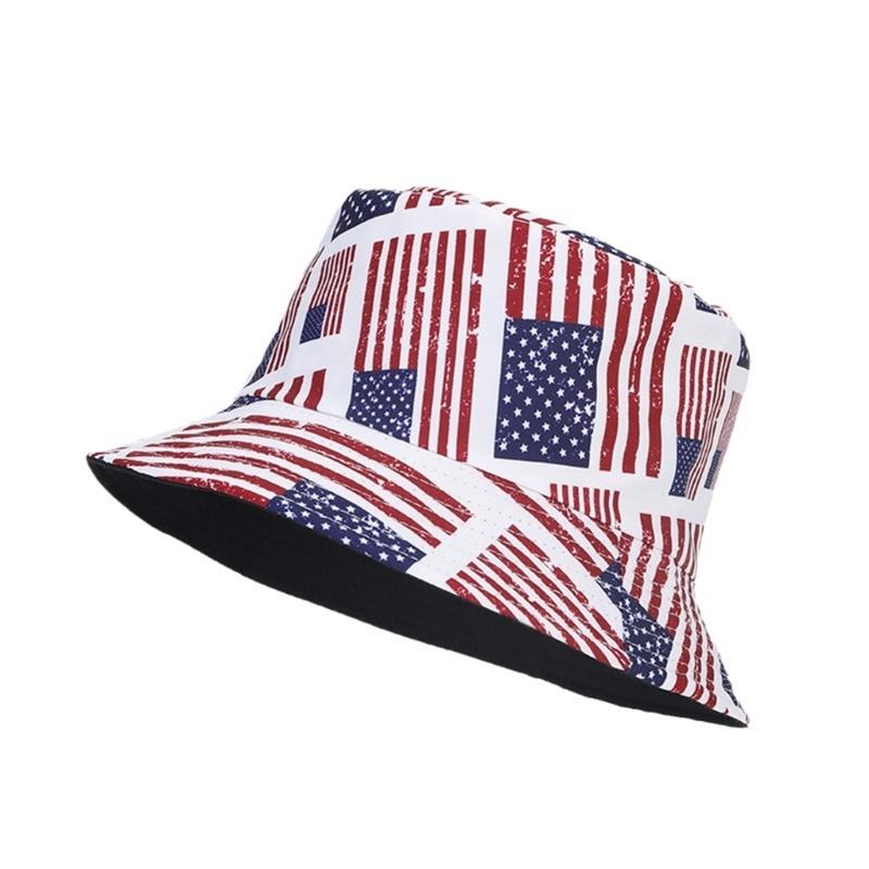 Patriotic Star Fisherman Hat Sun Protection Lightweight Adjustable For Outdoor Activities Beach Vacation