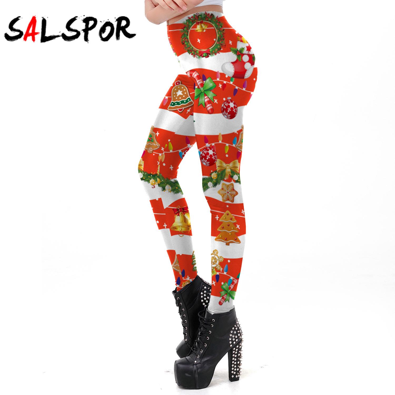 

Женские леггинсы Рождественские эластичные узкие леггинсы с 3D принтом Брюки Mujer Брюки