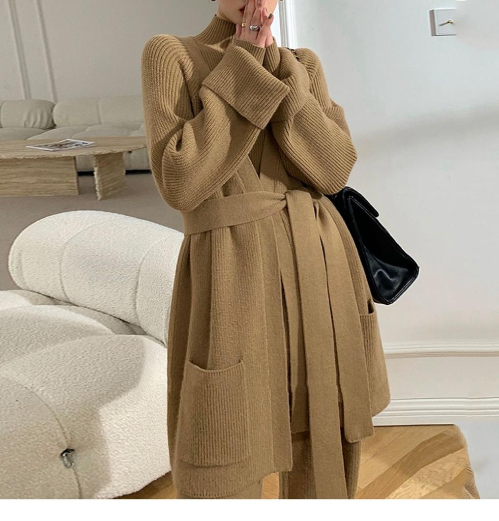 3 Pack pletené široké kalhoty svetr Cardigan