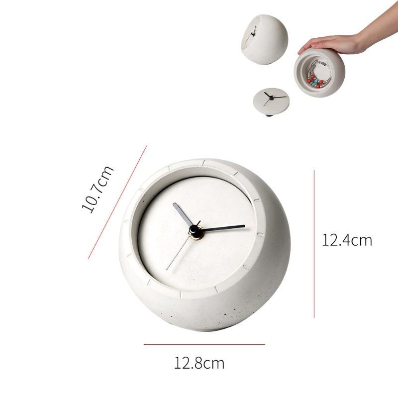 Exposed Concrete Table Clock Minimalist Creative Desk Clock Silent Desktop Clocks Mini Storage Watch Luxury Home Decoration