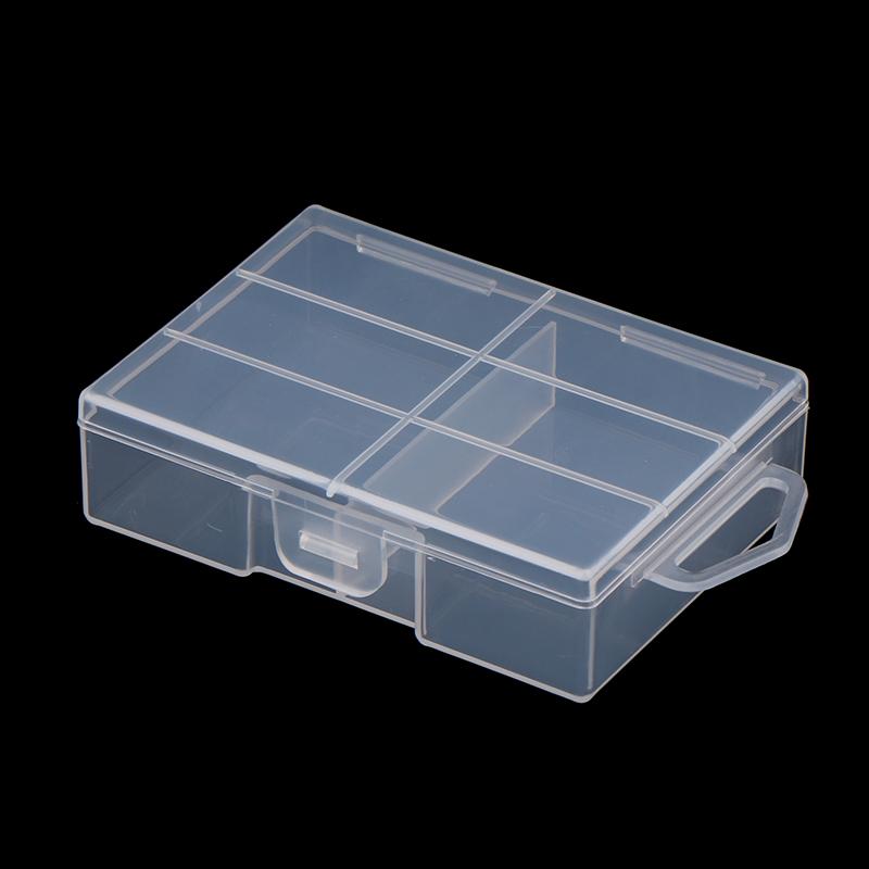 Transparent Plastic Battery Storage Box For 18650 Batteries With Clear Divider&Cover Plastic Organizer With Hardware Accessories