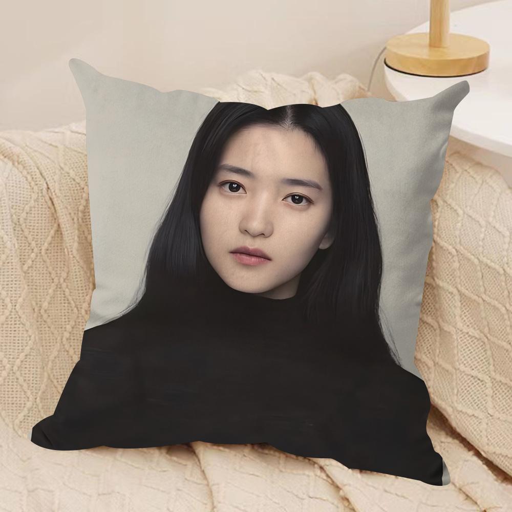 Kim Tae Ri Cushion Cover Soft Plush Fabric Double-Sided Printed Sofa Cushion Cover For All Seasons Home Decor Gift