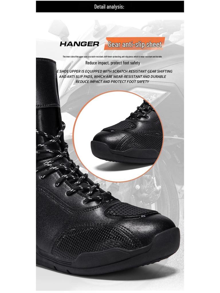 Comfortable, Wear-Resistant Motorcycle Riding Boots with Track-Level Protection