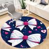 1pc Bowtie Heart Chair Carpet for Office, Indoor Non Slip Washable Polyester Fiber Carpet,