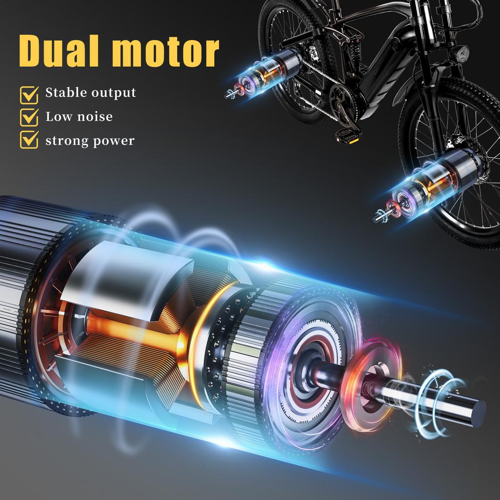 CMACEWHEEL AL26MAX Dospělé elektrické kolo Elektrické silniční kolo 48V 17Ah E-bike 26" Ebike 45 km/h Maximální rychlost