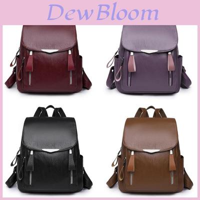 Fashionable Pu Leather Women's Backpack Large Capacity For Casual Travel