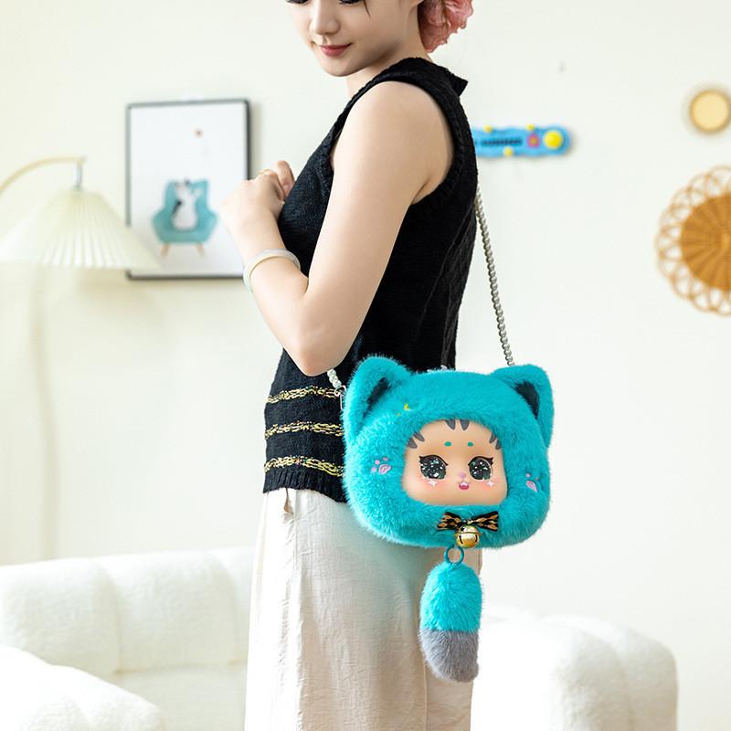 Theme Alice Cute Cat Rabbit Bear Plush Round Bag Kid Toy Decoration Pendant