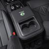 gbmkt6 Car Armrest Box Cushion Leather Soft Pad With Cup Holder For Skoda Kylaq Elroq Octavia Enyaq Kamiq Scala Rapid Superb Karoq Yeti