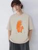 Si Yuan Women's Zodiac Horse Print Loose Fit T-Shirt - Simple Line Drawing, Short Sleeve, Round Neck, 2026 Edition