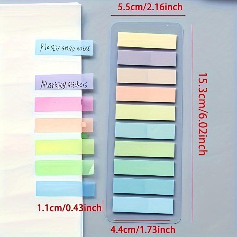 European Retro Fluorescent PET Transparent Self-Adhesive Sticky Notes - Morandi Color-Coded Rectangular Index Labels