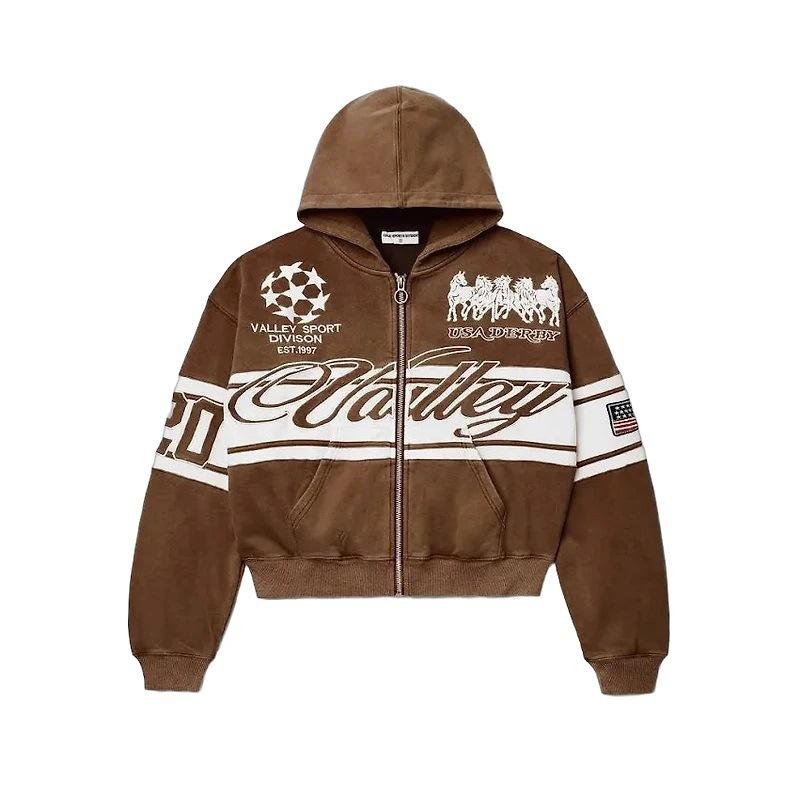 Europe, America 2025 American Graffiti Printing Men's and Women's Loose Casual Zipper Hooded Sweater Trendy Brand
