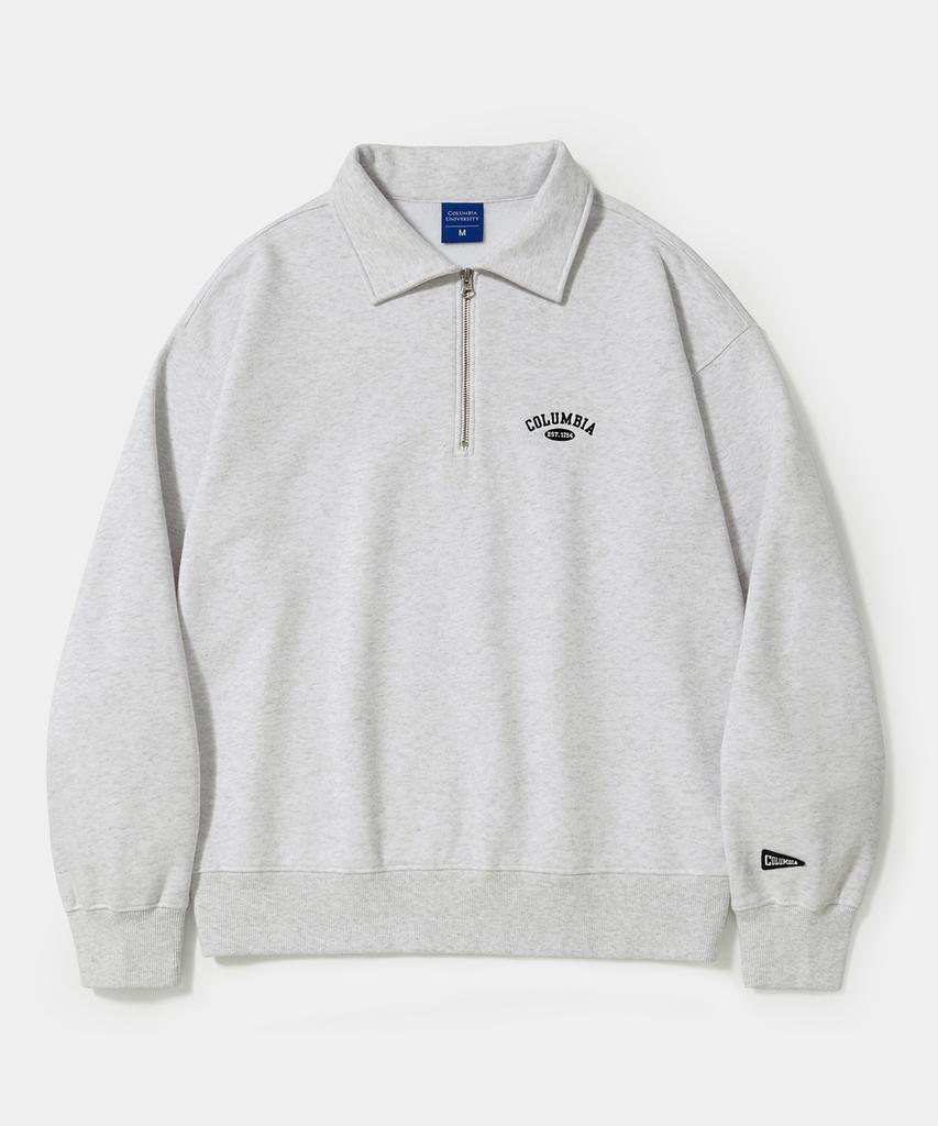 Columbia University Cu Arch Fleece H/Zip Sweatshirts_Light Melange