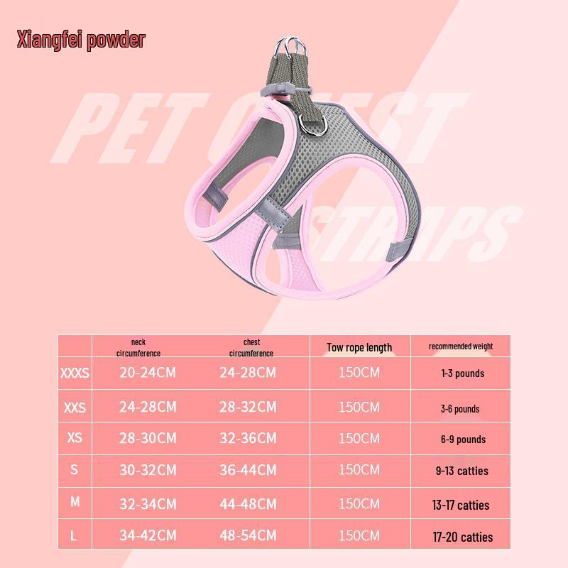 Reflective Vest-Style Pet Harness and Leash Combo