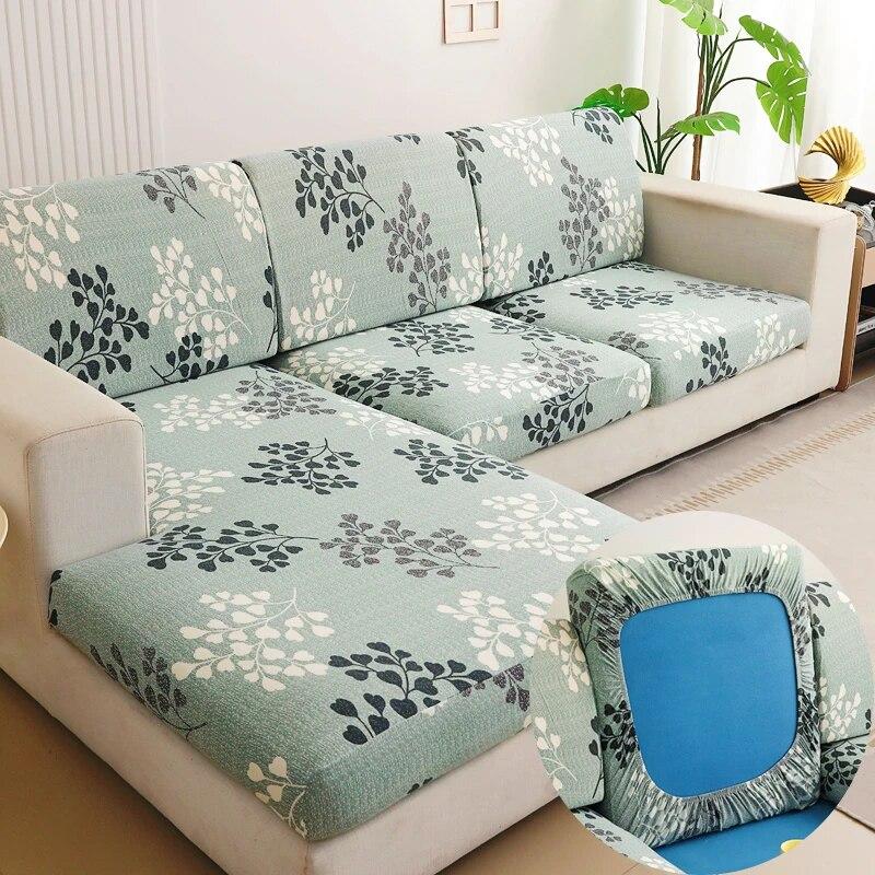 New Floral Printed Stretch Sofa Seat Cushion Cover Backrest Cover Protector for Couch Sofa Cover L Shape Chaselong Slipcovers