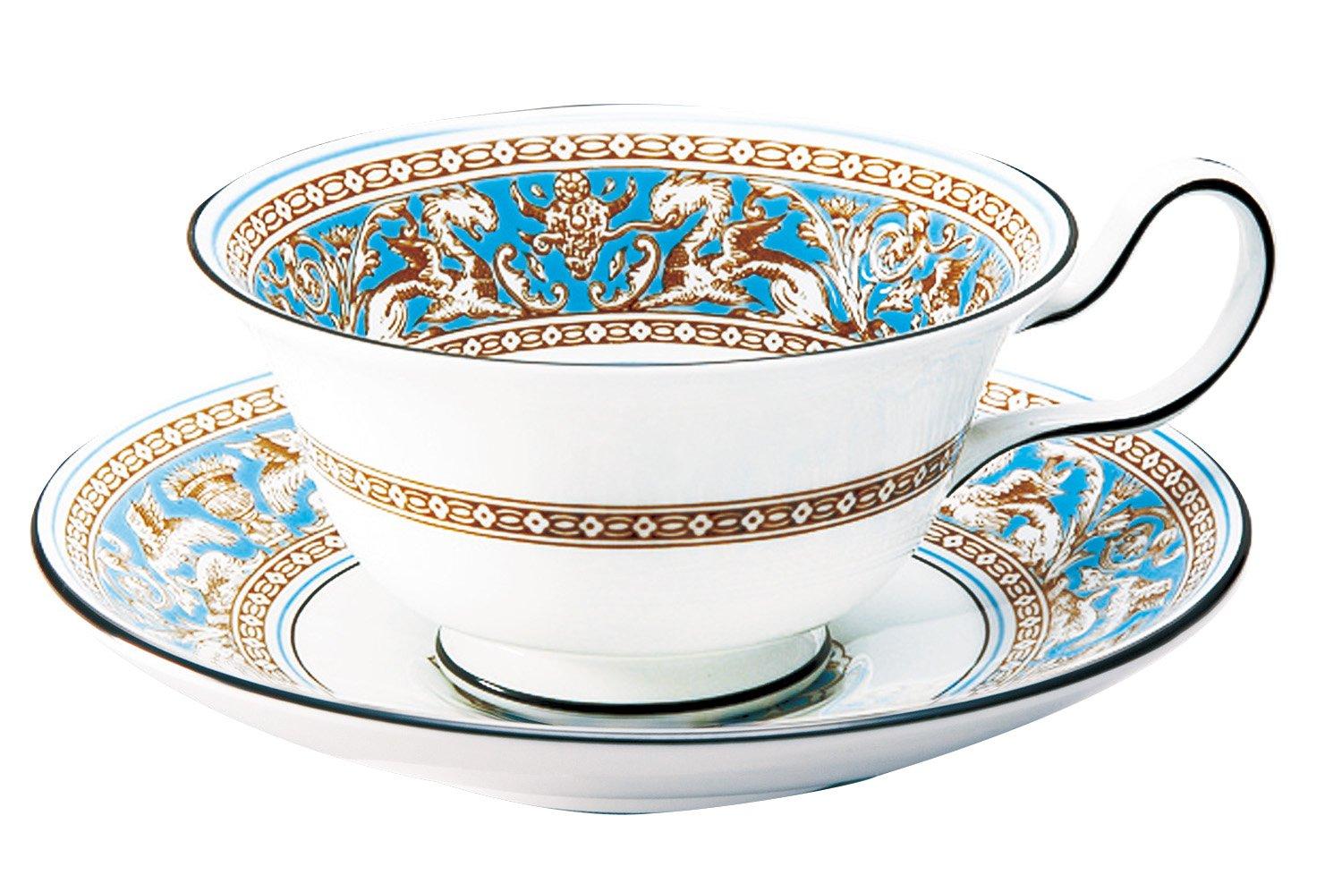 

[Официально импортировано] Чайная пара Wedgwood Florentine Turquoise, Пион, Свадебный подарок, 1053239