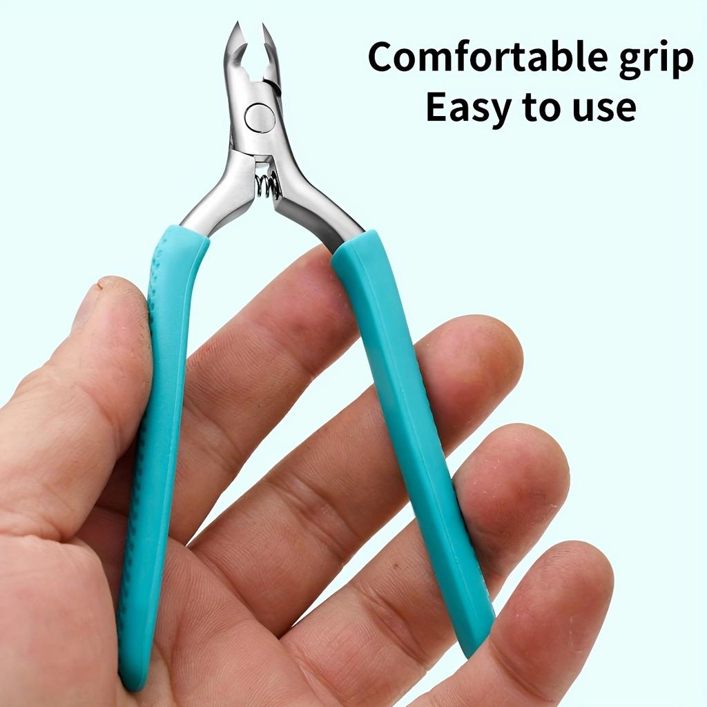 Manicure Silicone Cuticle Scissors ColorNon-slip Handle Cuticle Pliers Trim Nail Edges Barb Cuticle Scissors Manicure Silicone C