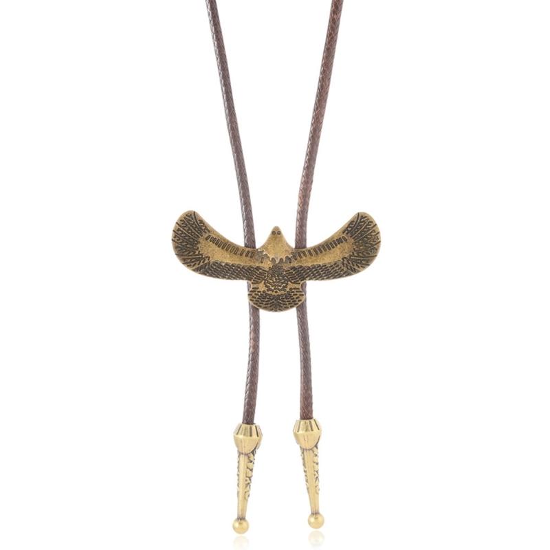 Stylish PU Leather Bolo Tie Necklace With Alloy Accents Stylish Wax Cord Necktie For Men Women Fashion Accessories