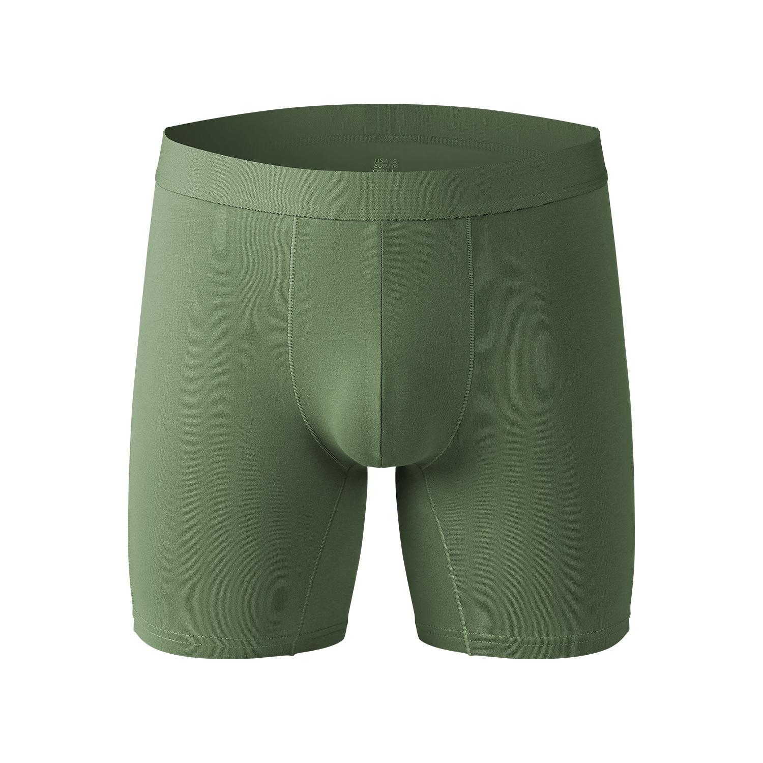 

Мужские трусы-боксеры с длинными штанинами, нижнее белье, хлопок, низ, спортивные трусы, плавки, большого размера, мужские шорты M L XL XXL 3XL 4XL 5XL 6XL 6XL зелёный