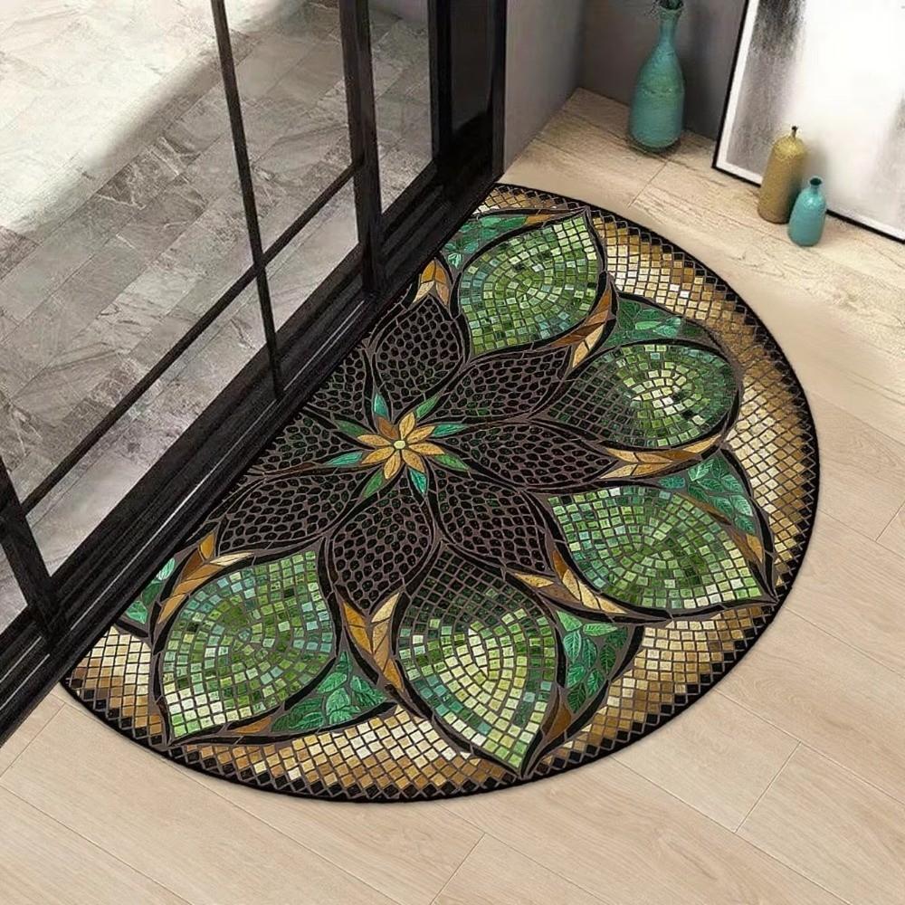 Semi-Circular Doormat Silicone Backing Floor Mat New Welcome Mat  Porch Accessories
