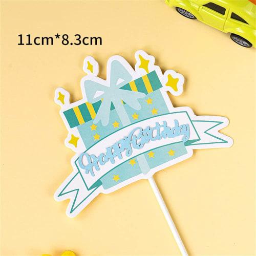 DUOLEIMI Cake Toppers, Birthday Cake Decorations, 10 Cake Picks, Cake Decorations, Happy Birthday Cake Insert Cards, Cute