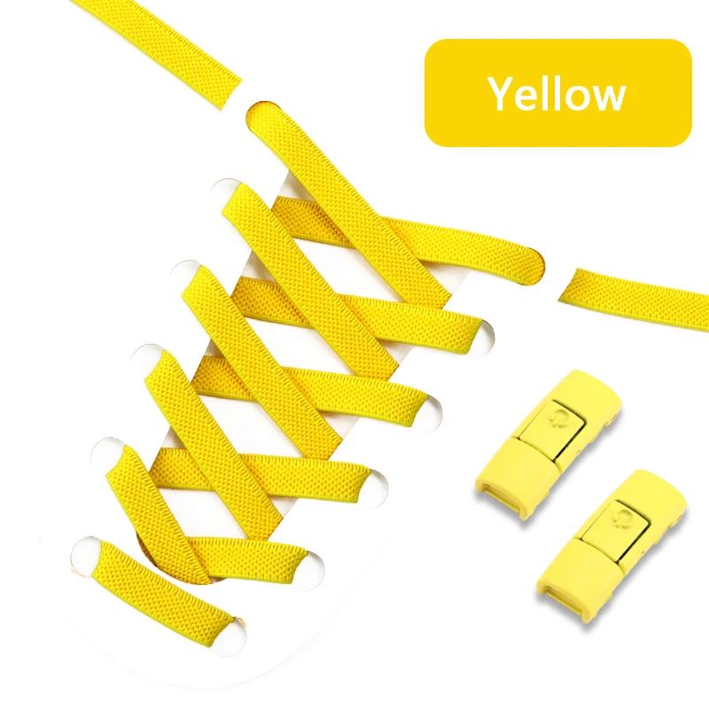 Press Lock Shoelaces Without Ties Elastic Laces Sneaker 8MM Widened Flat No Tie Shoe Laces Kids Adults Shoelace Lazy Shoe Laces