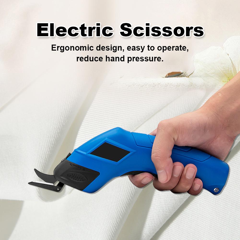 Cordless Electric Scissors Fabric Cutting Machine USB Rechargeable Cloth Cutting Machine Doubl Blade Cloth Cutter Sewing Shear