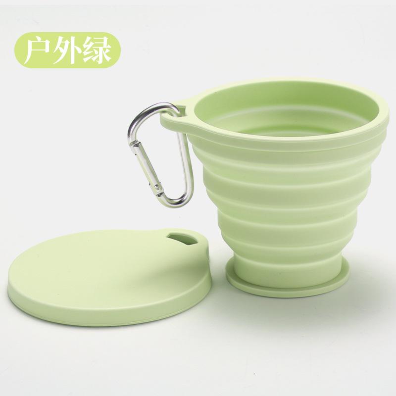 180ML Silicone Portable Folding Cup Mini Retractable CupTeacup Outdoor Travel Coffee Telescopic Drinking Mug with Lid
