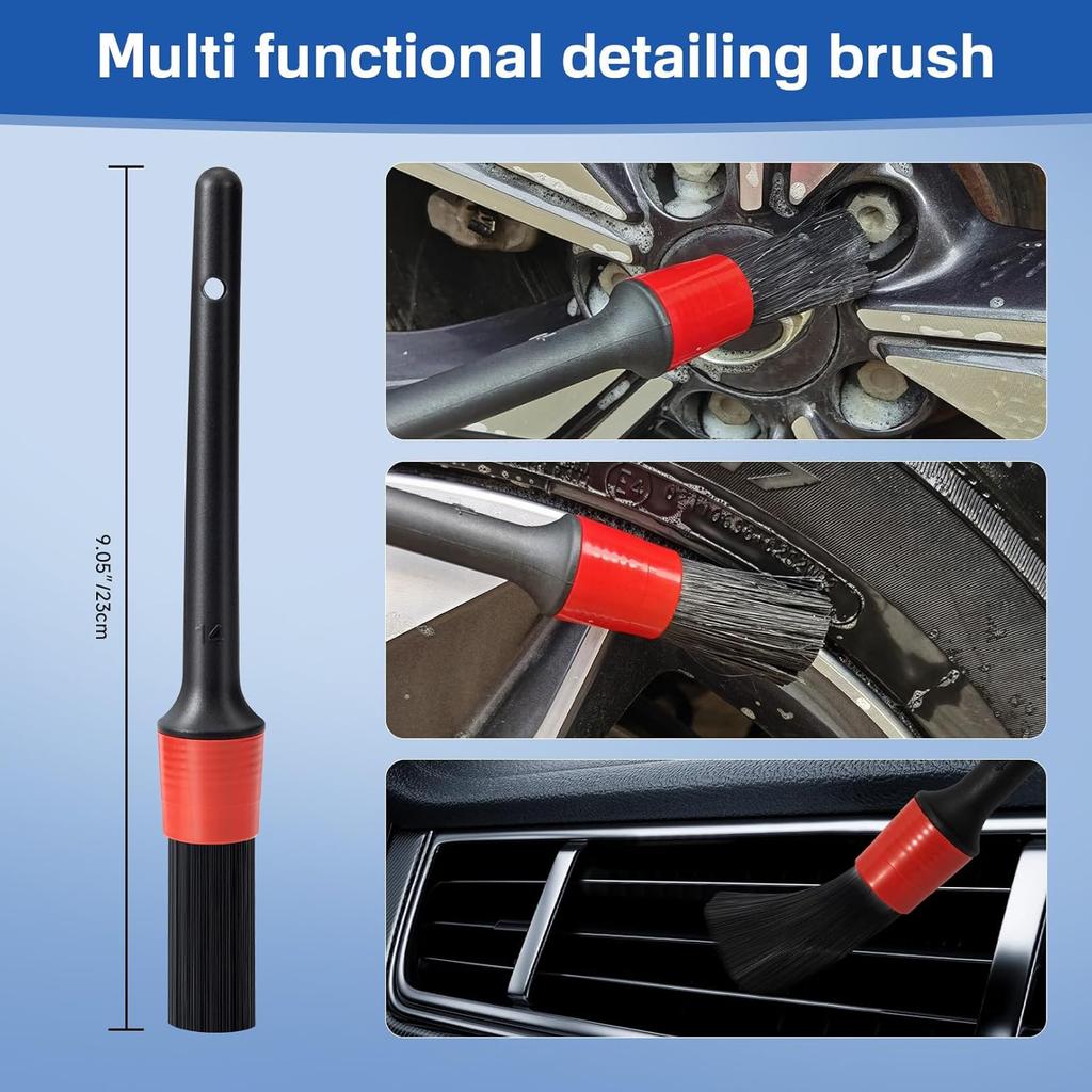 4 Pack Wheel Tire Cleaning Brush Kit Cars Motorcycles RVs Trucks Rim Hub Ultra Soft Microfiber No Spatter 360 Bendable Synthetic Woolies Wash