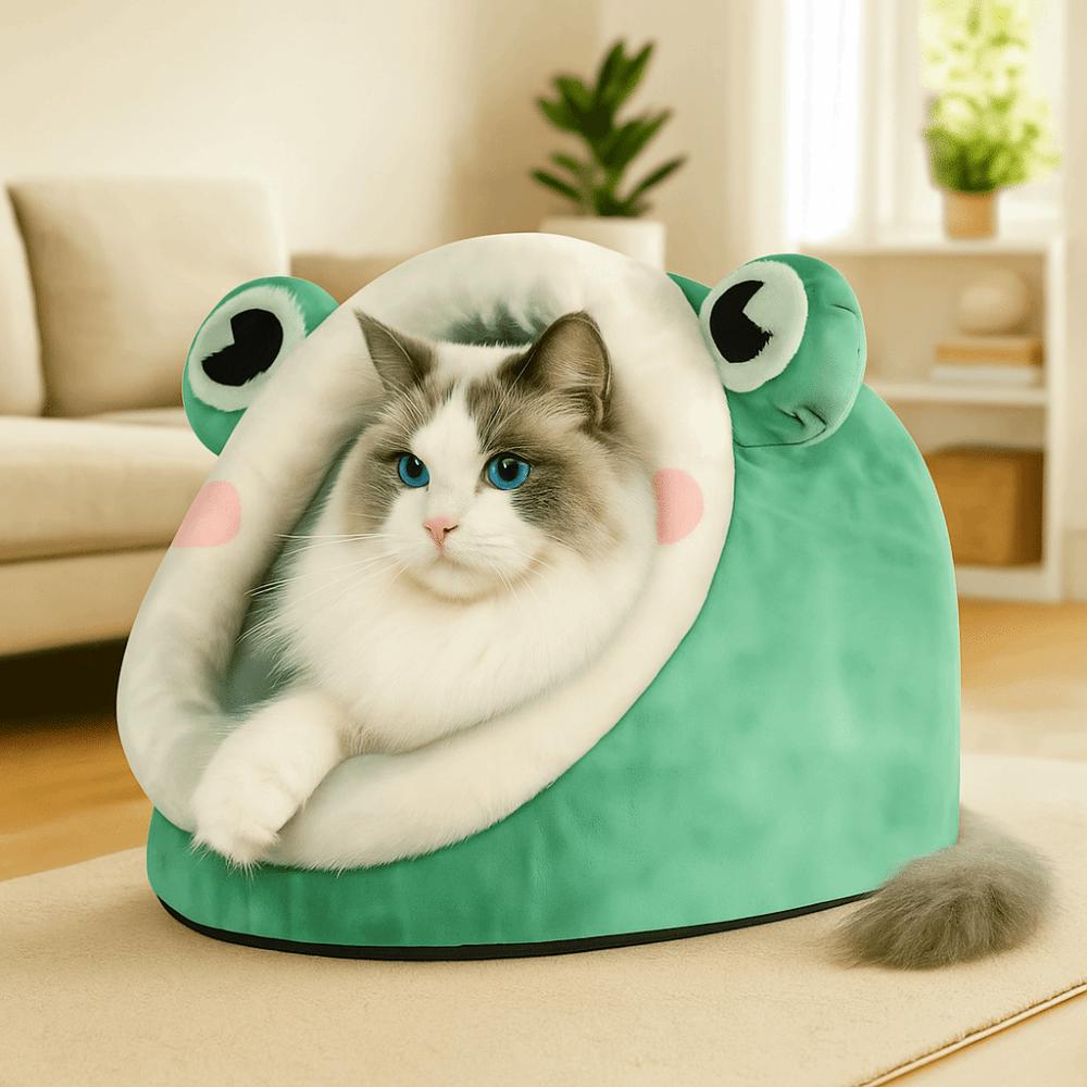 Comfort Pet House Green Frog Sleeping Nest Bed Cute Cat Dog Bed  For Puppy Kitten