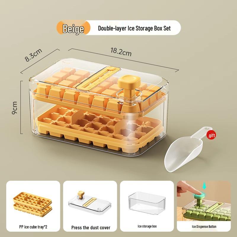 Food-Grade Ice Cube Mold with Lid for Homemade Ice Storage