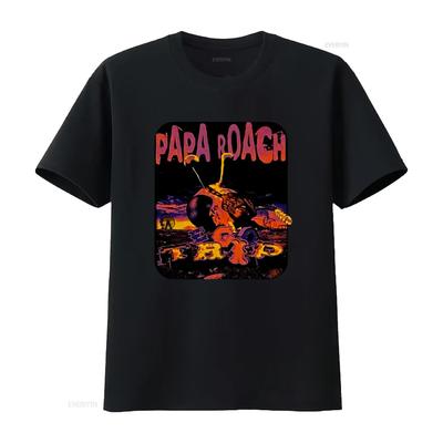 Vintage Papa Roach Music Concert Tour Cotton Black Full Size T Shirt Mm316 Eco Trip Print Brea