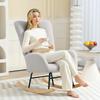 Rocking Chair, Cozy Cover, Thick Padding, Light Grey