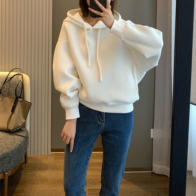 Women's Hooded Sweatshirt Casual Solid Color Loose Top