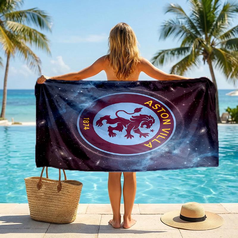 Asciugamano da Spiaggia Aston Villa Football in Morbida Microfibra Asciugatura Rapida Assorbente per Spiaggia Piscina Viaggio