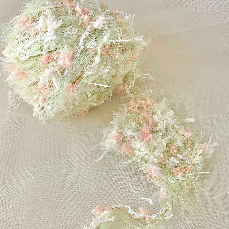 50g Pletení Tkaní Faux Mink Vynikající Směsová Příze Tkaná Šála Řemeslné Materiály Ručně Pletený Háčkovaný Květinový Design Roztomilý Vícebarevný