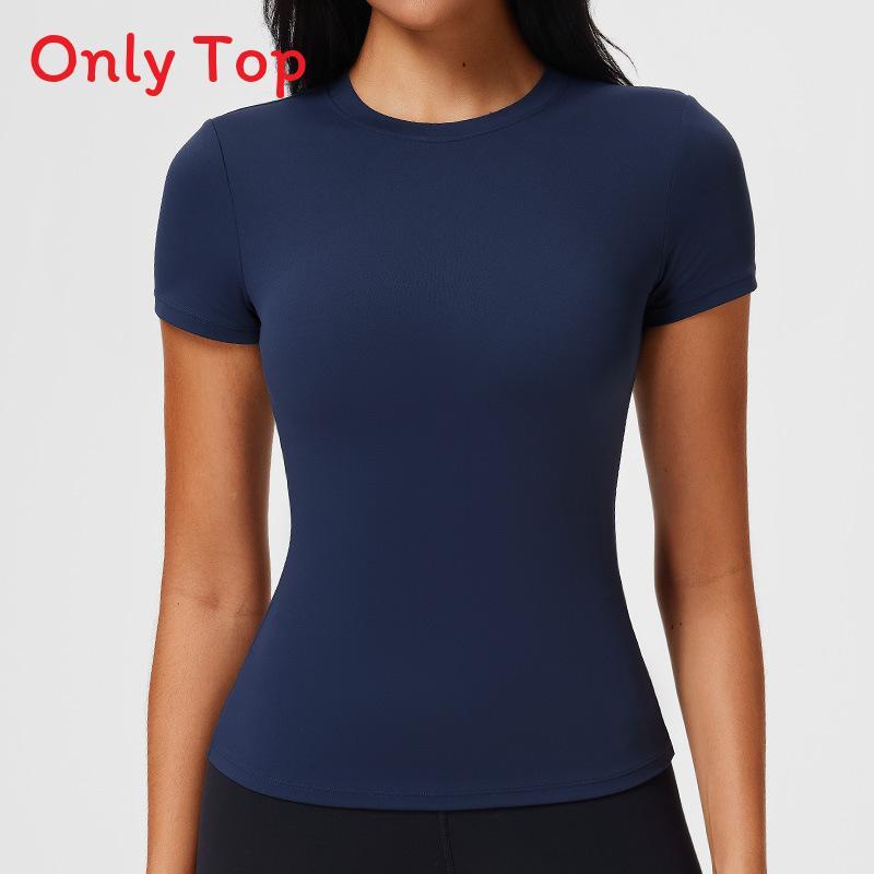 Womens Slim Fit Breathable Nylon Running T Shirt For Yoga And Fitness Exercise Navy Blue,S
