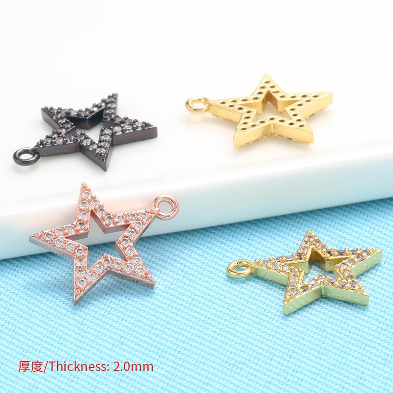 ZHUKOU big/mini crystal star necklace pendant for women DIY handmade necklace jewelry Accessories making findings model: VD651