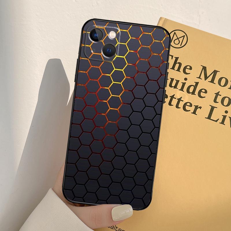 3D Hexagonal Lights Phone Case For iPhone 12 11 13 14 Pro Max X XR XS Max 7 8 Plus SE 2020 12 Mini 13 Mini Cover