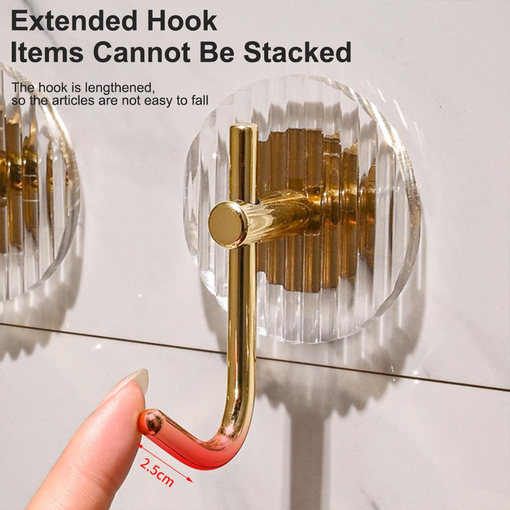 Light Luxury Acrylic Clothes Hook Bathroom Free Punching Single Hook Row Hook Bedroom Coat Hook Kitchen Bathroom Hook