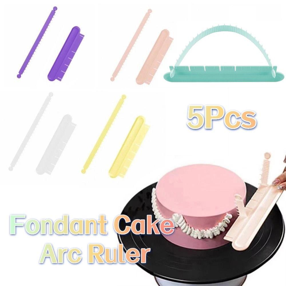 5Pcs Flexible Fondant Cake Arc Ruler Reusable Multi Size Cake Decorating Tools Graduated Scale DIY Bakeware Cake Arch Guide Tool