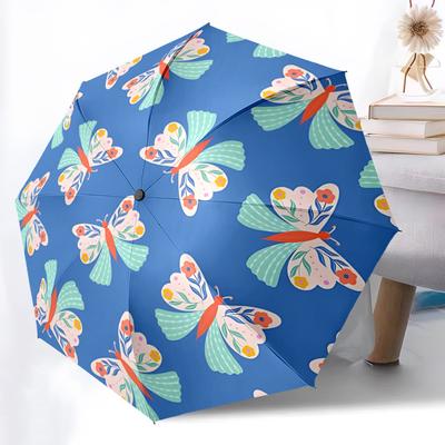 1pc Butterfly PatternAutomatic Open/close Folding Umbrella, Compact Portable Travel Umbrella, Perfect Birthday/Holiday, Cute Umbrella Y044