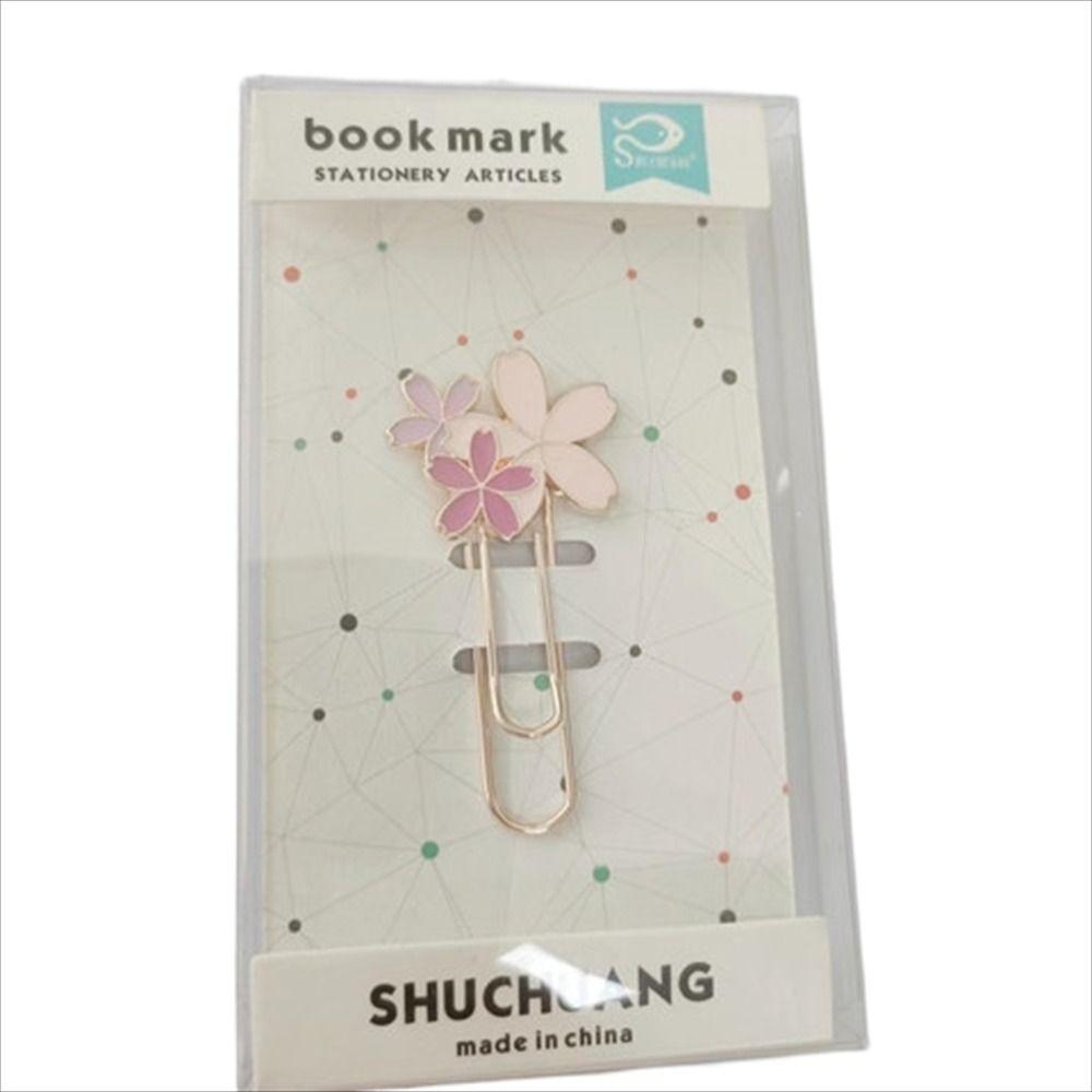 

Flowers Metal Metal Bookmark Reading Book mark Cherry Blossom Paper Clip Sakura Flowers Bookmark Three pink