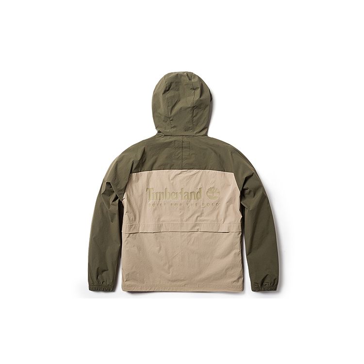 Timberland Unisex Color Block Water Repellent Sun Protection Hooded Jacket Olive Green A66EF-269